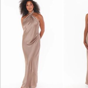 Show Me Your MuMu Jasmine Halter Maxi Dress Dune XS